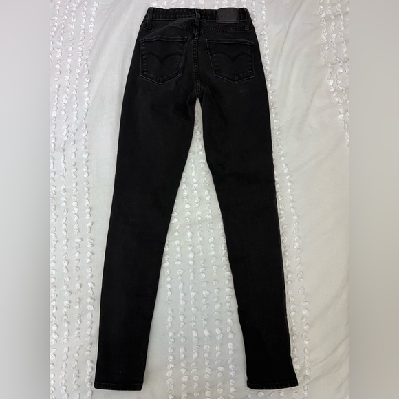 Levi's 721 High Rise Skinny Size 24 Black Denim - Picture 6 of 10